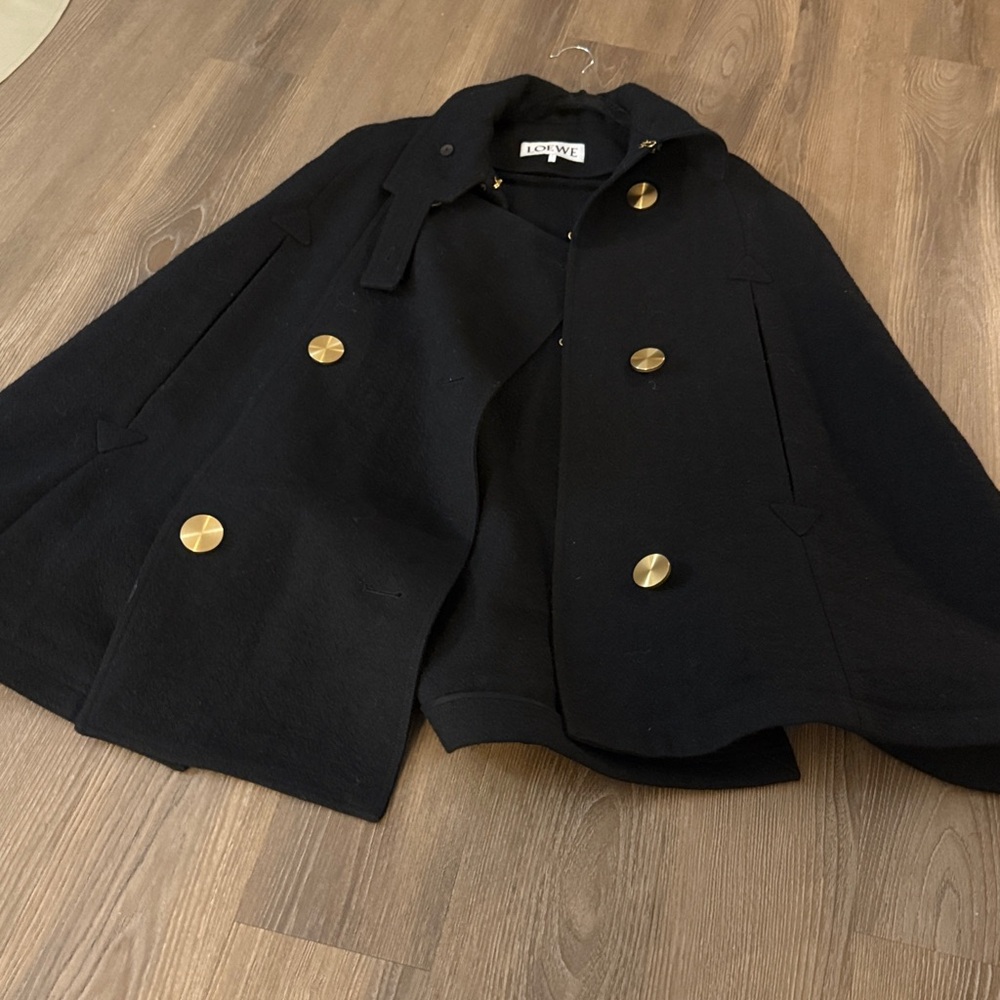 Black Loewe wool military cape - Picture 4 of 12